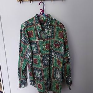 Vintage | oversized paisley button down shirt